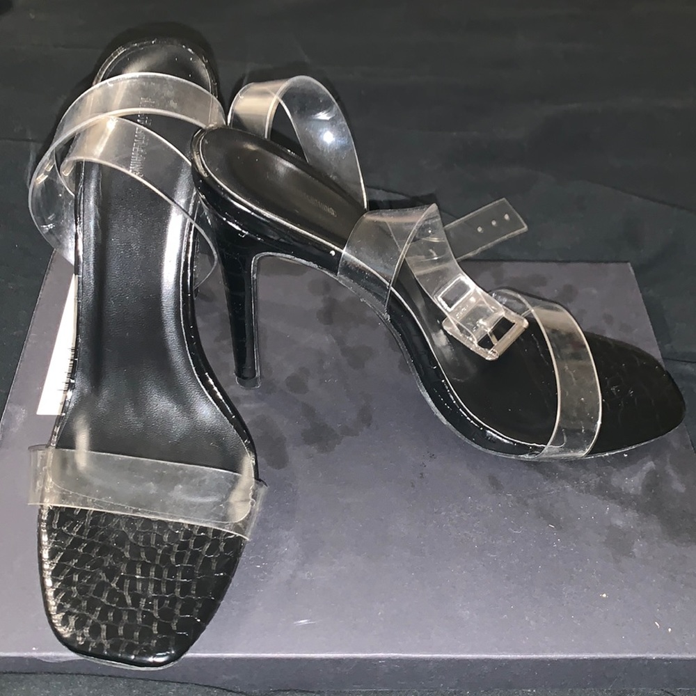 Pretty little thing black heels.